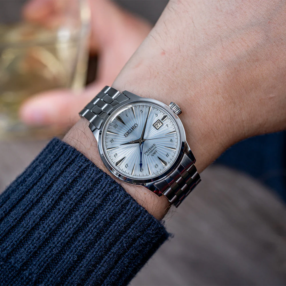 SSK037 Presage Cocktail Time GMT 40.5mm - Blue on Bracelet - Image 3