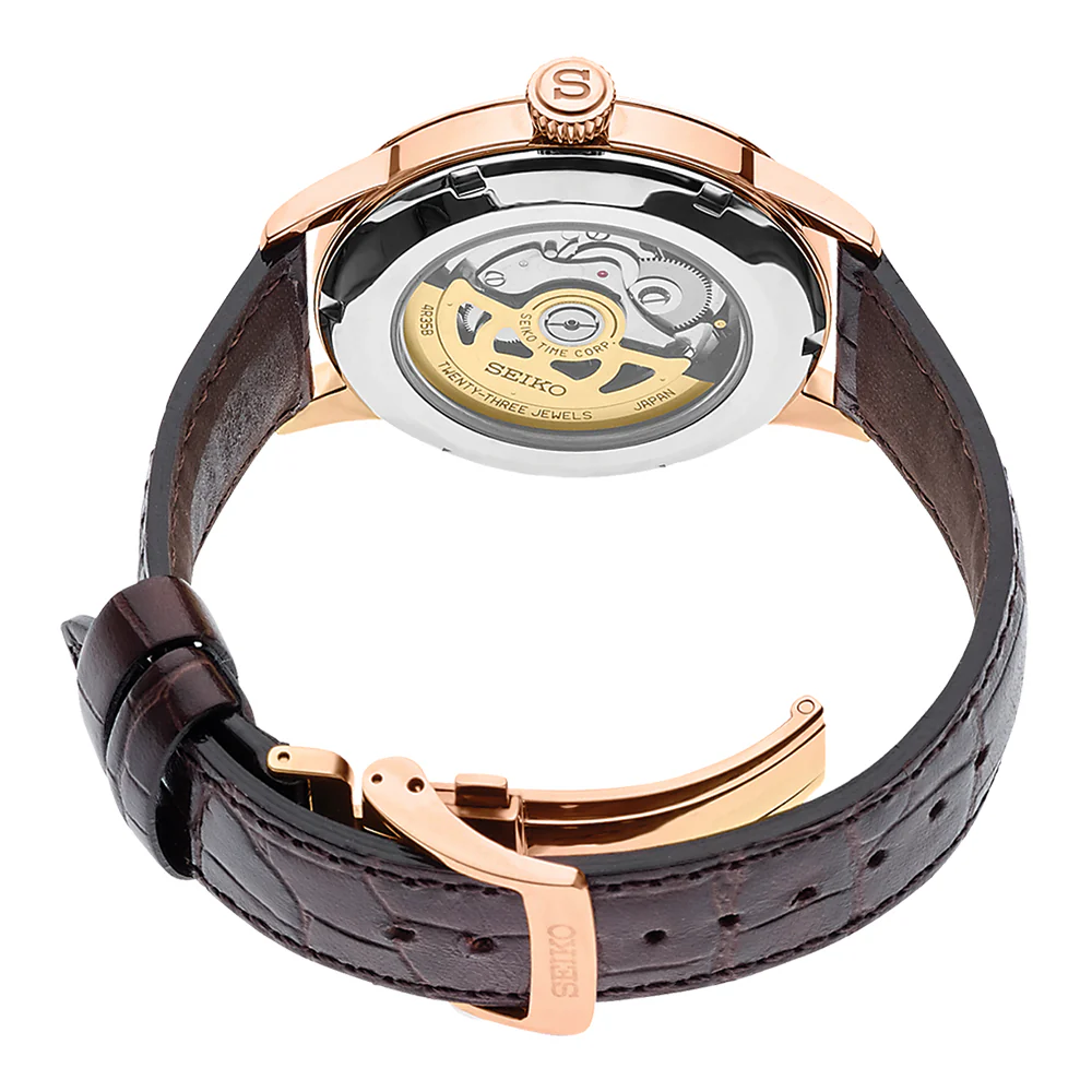 SRPB46 Presage Cocktail Time 40.5mm - Burgundy on Leather Strap - Image 2