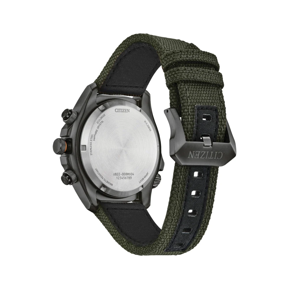 Promaster Land U822 Eco-Drive 43.9mm - Green on Fabric Strap - Image 5