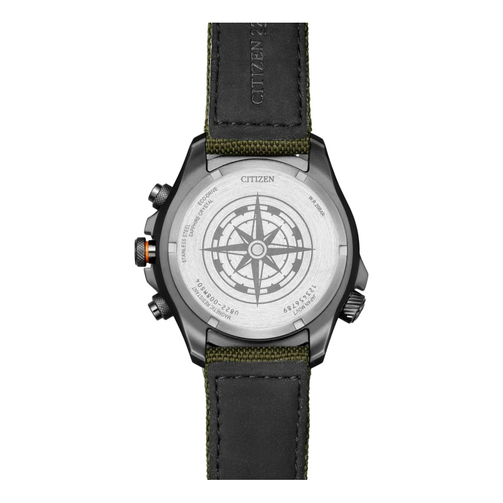 Promaster Land U822 Eco-Drive 43.9mm - Green on Fabric Strap - Image 6