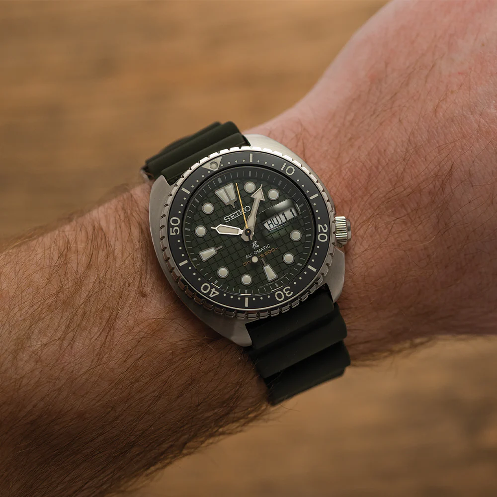 SRPE05 Prospex Automatic Diver 45mm - Green on Rubber Strap - Image 3