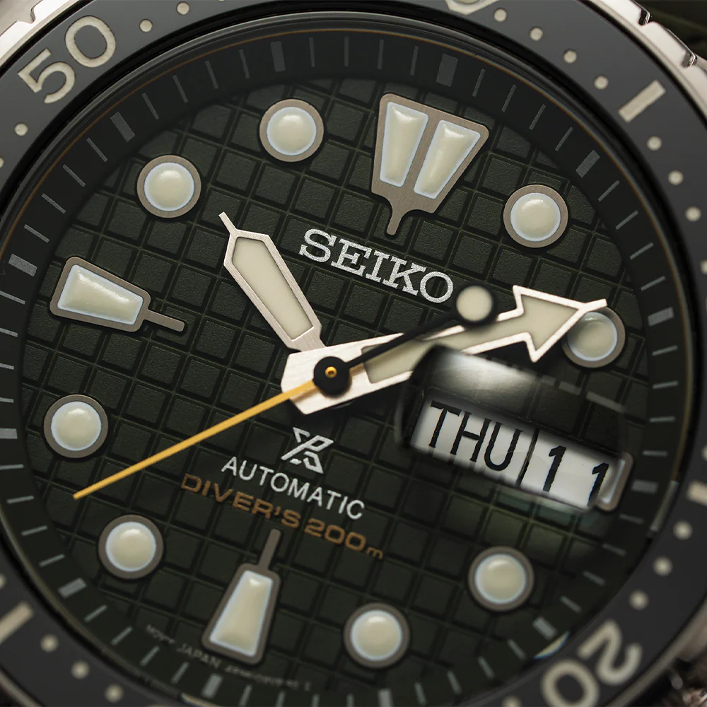 SRPE05 Prospex Automatic Diver 45mm - Green on Rubber Strap - Image 4