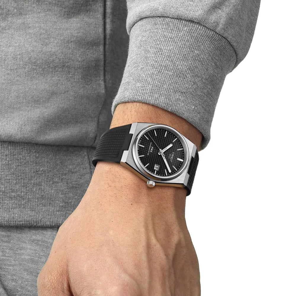 PRX Automatic Powermatic 80 40mm Black on Rubber Strap - Image 3
