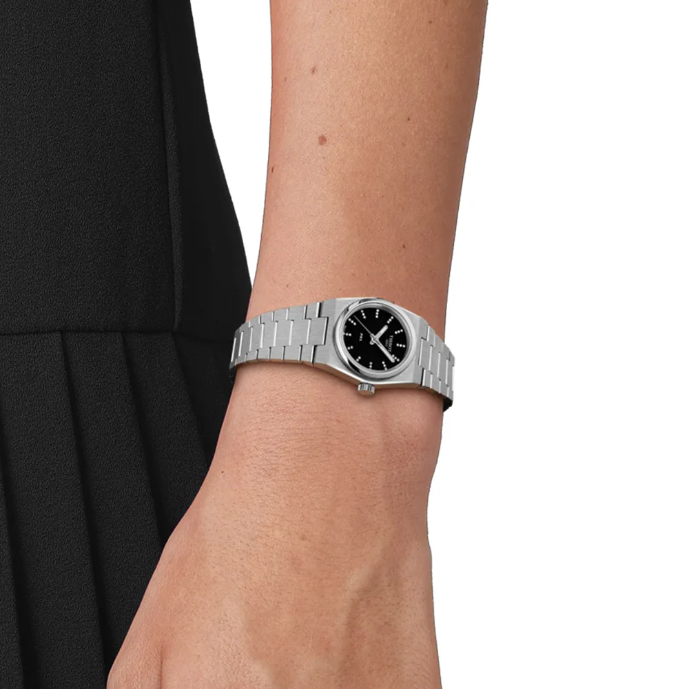 PRX Quartz w/ Diamonds 25mm - Black on Bracelet - Image 2