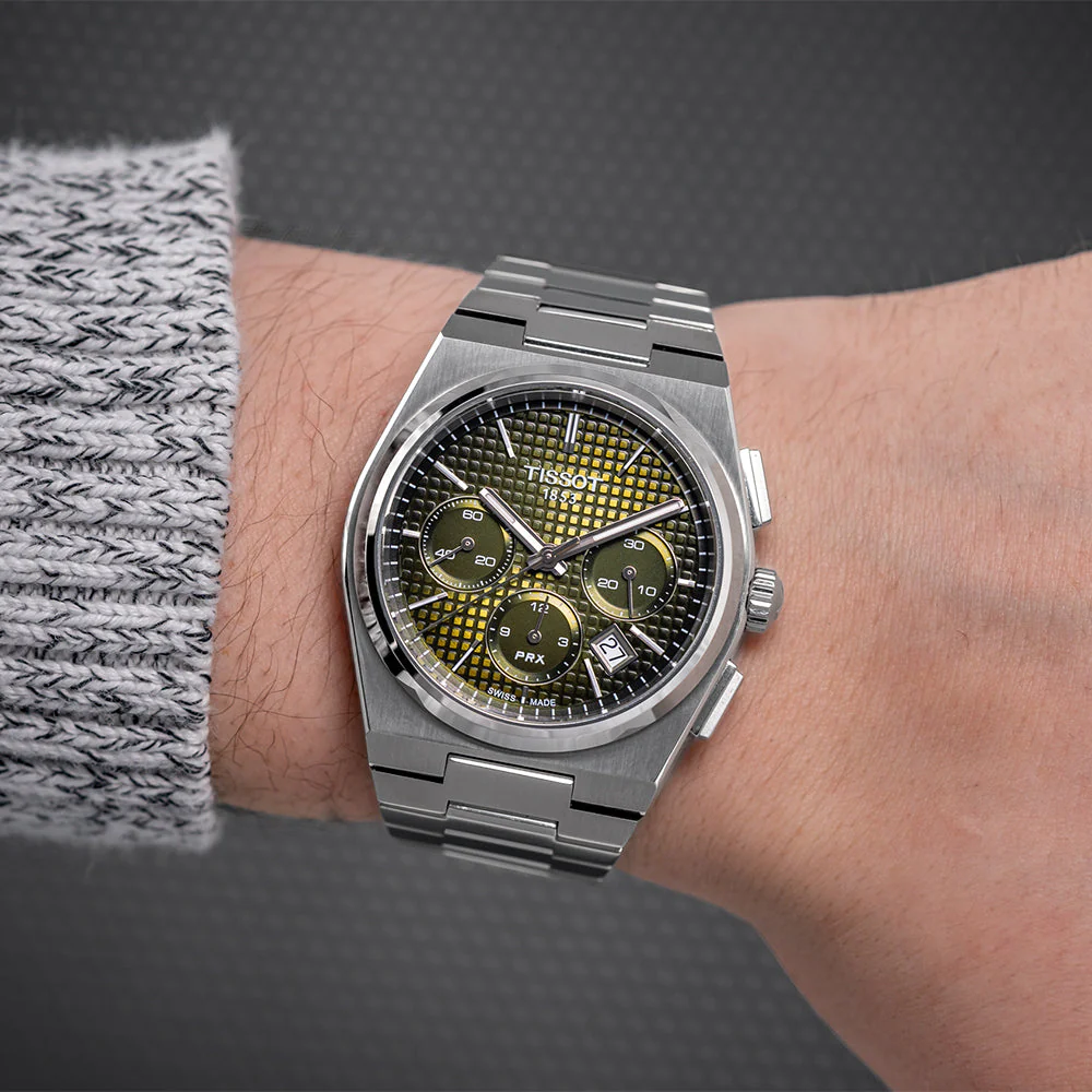 PRX Automatic Chronograph 42mm - Green on Bracelet - Image 3