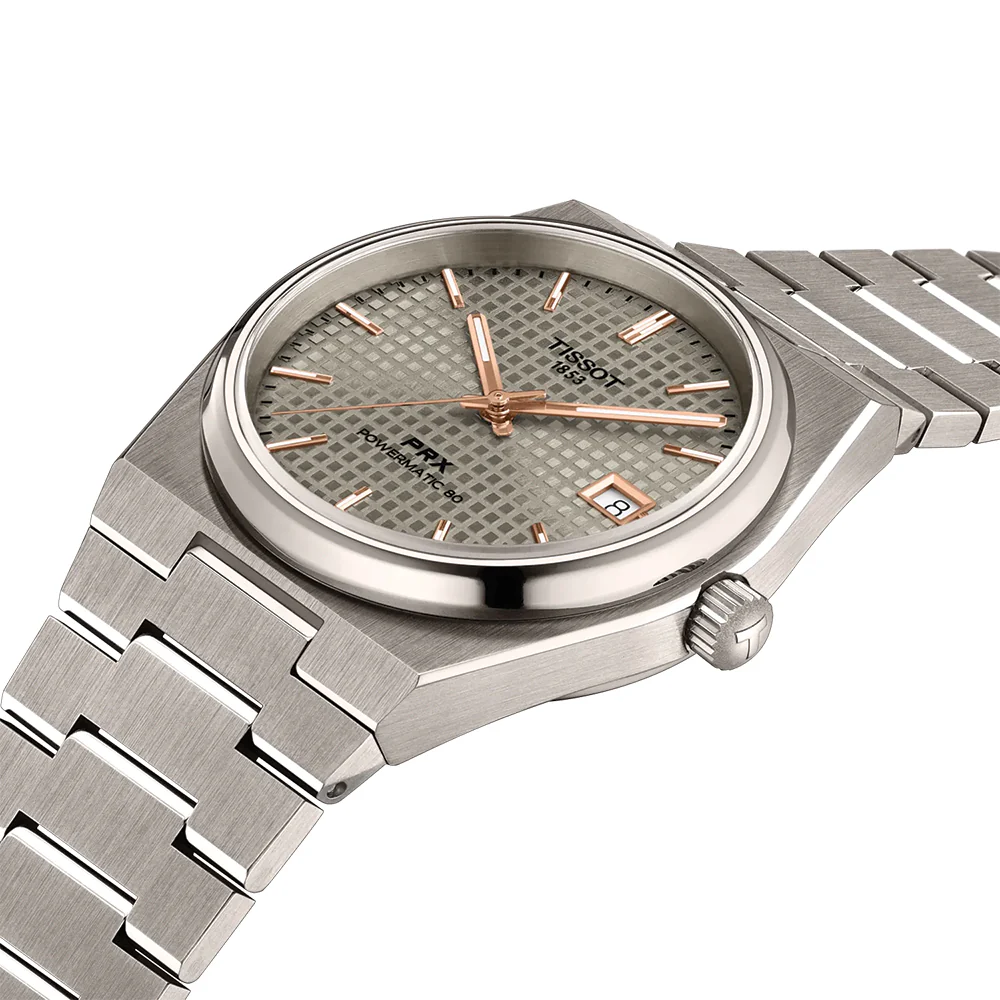 PRX Powermatic 80 Titanium 38mm - Anthracite w/ Rose Gold Colored Accents on Bracelet - Image 2
