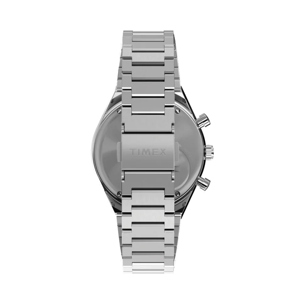 Q Timex Chronograph 40mm - Blue on Bracelet - Image 4