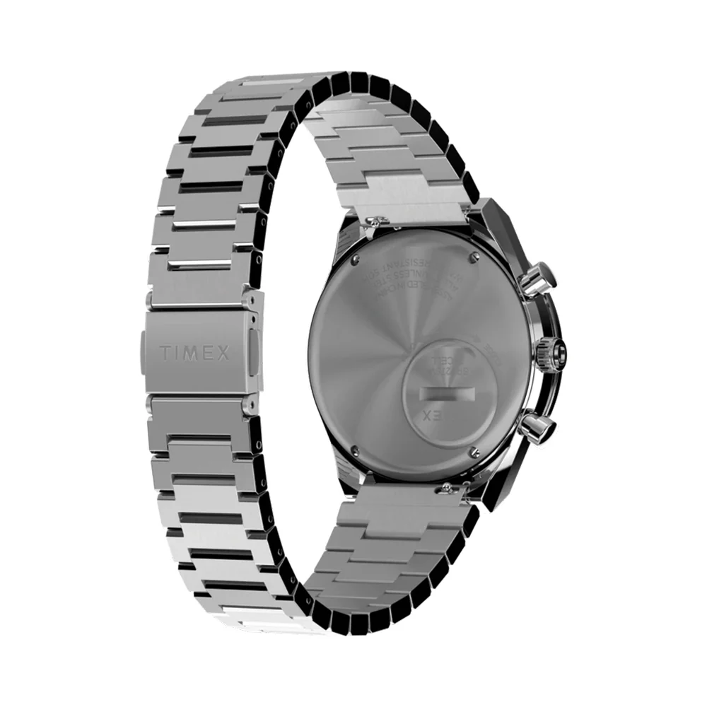 Q Timex Chronograph 40mm - Blue on Bracelet - Image 5