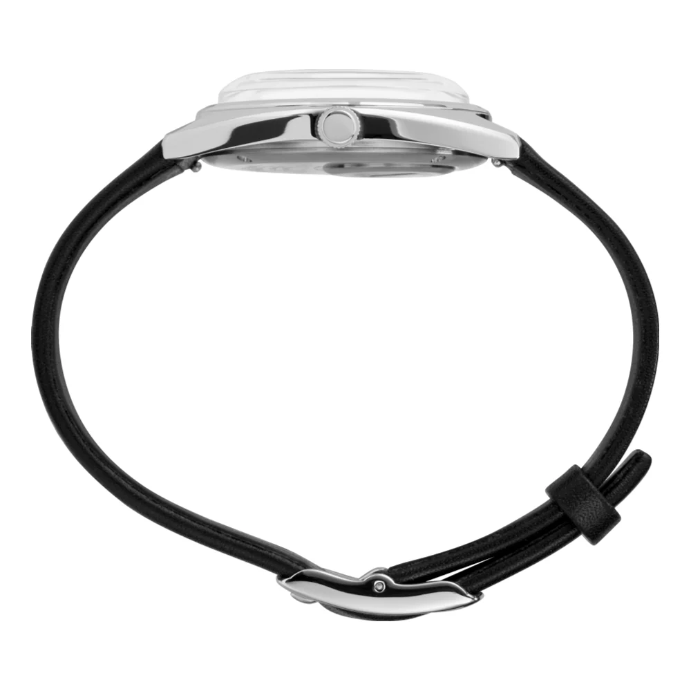Q Dress Reissue Day Date SST 37mm - Silver on Leather Strap - Image 4