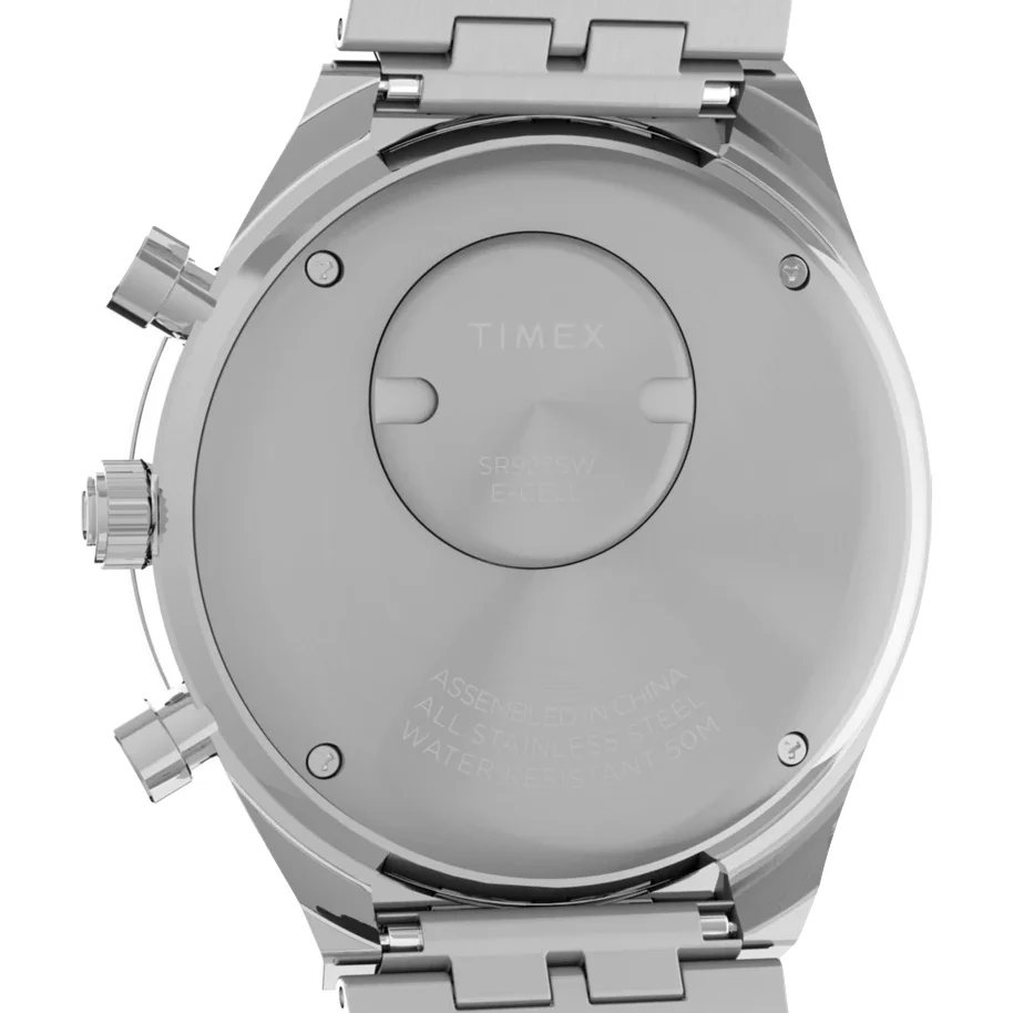 Q Timex Chronograph 40mm - Black on Bracelet - Image 4