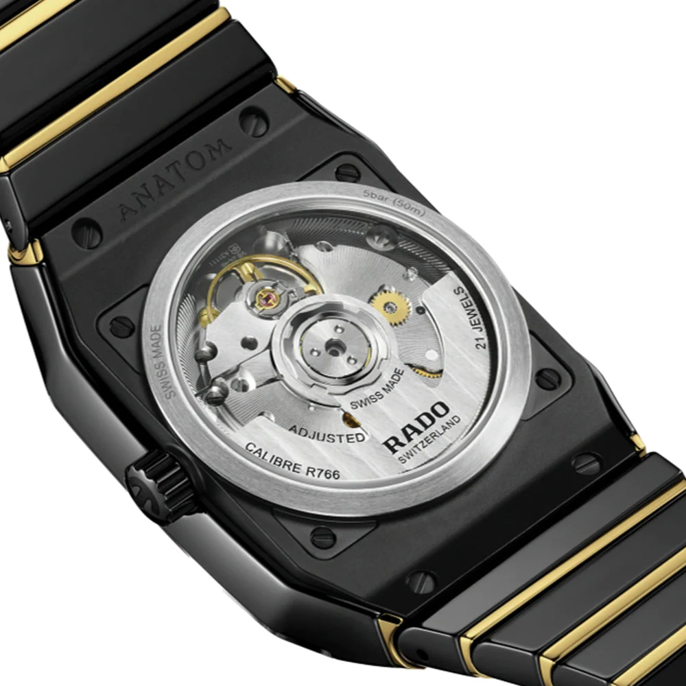 Anatom Automatic Ceramic and Gold PVD Coated Stainless Steel 32.5mm - Black on Bracelet - Image 4