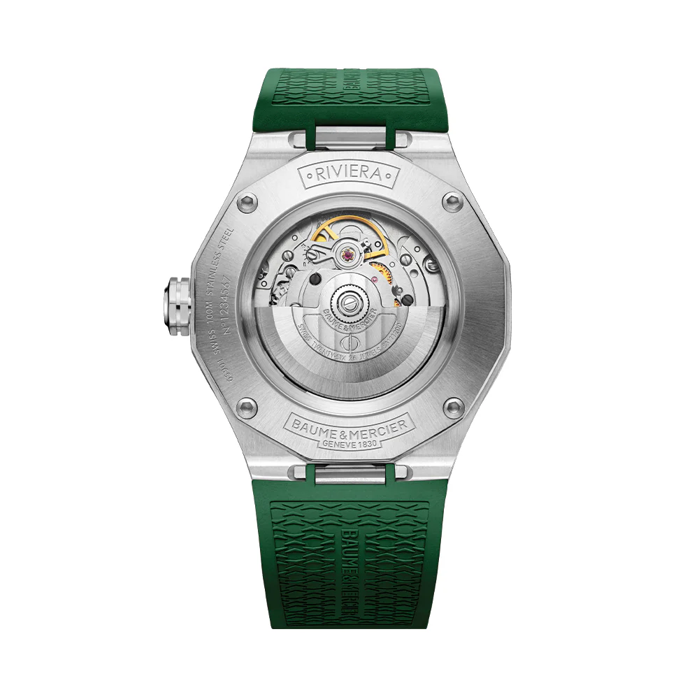 Riviera 10618 Automatic Date 42mm - Green on Rubber Strap - Image 4