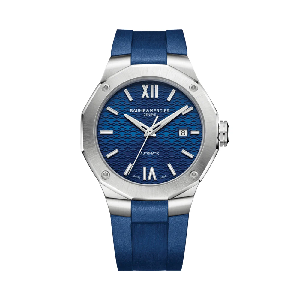 Riviera 10619 Automatic Date 42mm - Blue on Rubber Strap