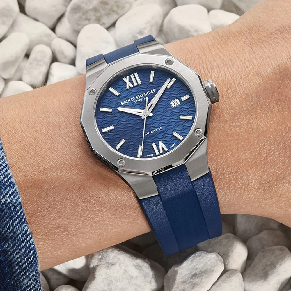 Riviera 10619 Automatic Date 42mm - Blue on Rubber Strap - Image 3
