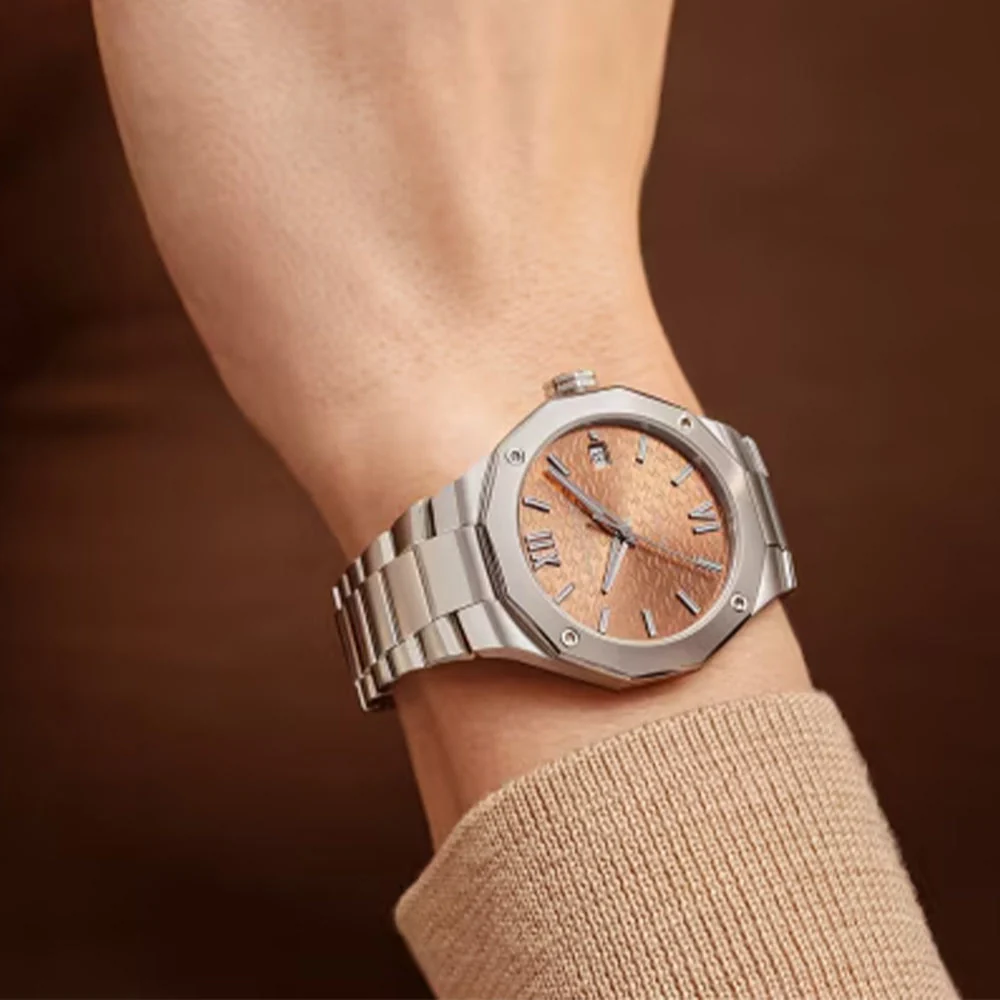 Riviera 10764 Automatic Date 36mm - Terracotta on Bracelet - Image 2