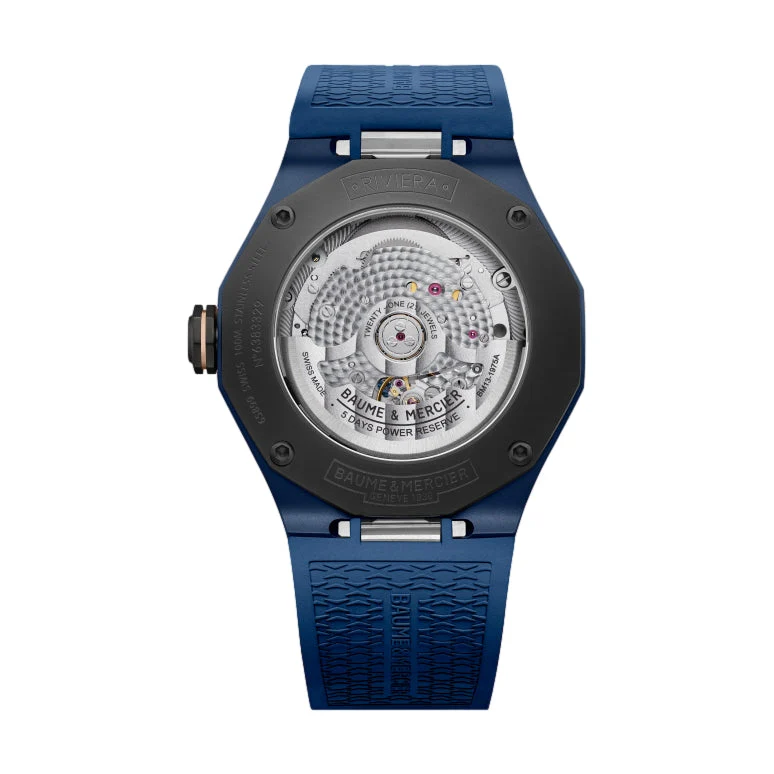 Riviera 10769 Baumatic Titanium 42mm - Blue on Rubber Strap - Image 4