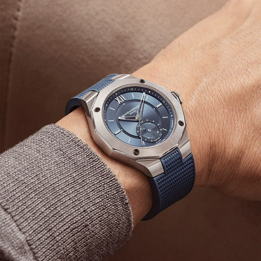 Riviera 10761 Limited Edition Baumatic Tideograph 43mm - Blue on Rubber Strap - Image 3