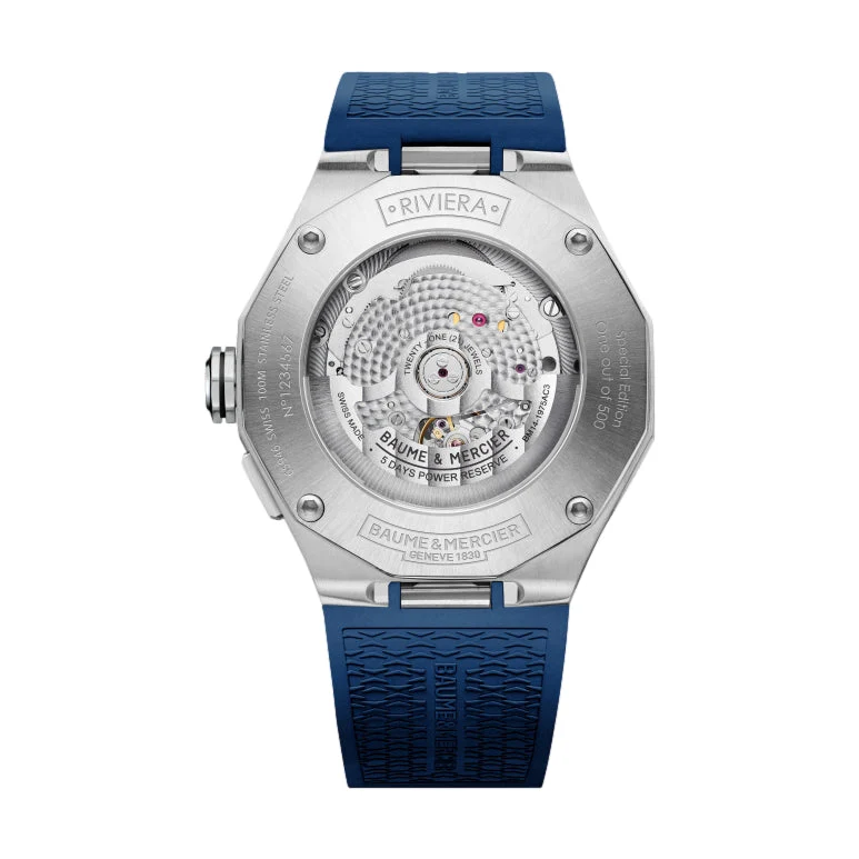 Riviera 10761 Limited Edition Baumatic Tideograph 43mm - Blue on Rubber Strap - Image 4