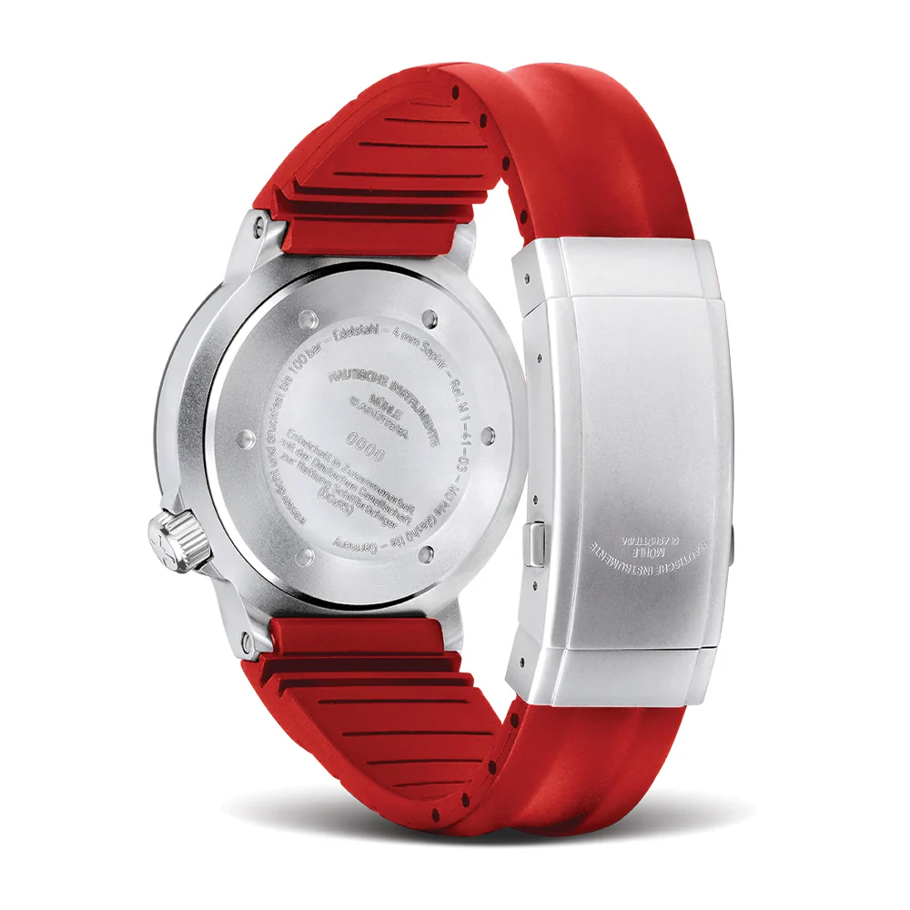 S.A.R. Rescue Timer Automatic 42mm - Black on Red Rubber Strap - Image 2