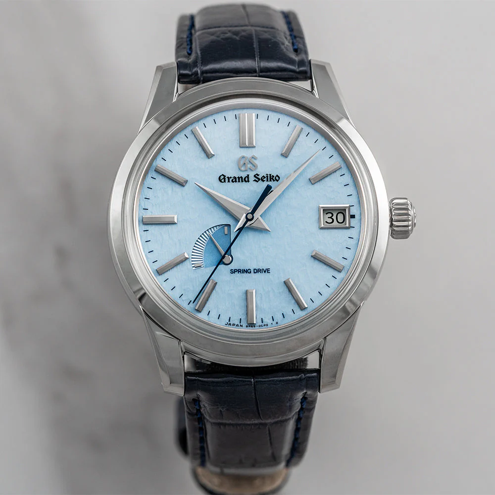 SBGA407 "Skyflake" Elegance Spring Drive 40.2mm - Blue on Leather Strap - Image 3