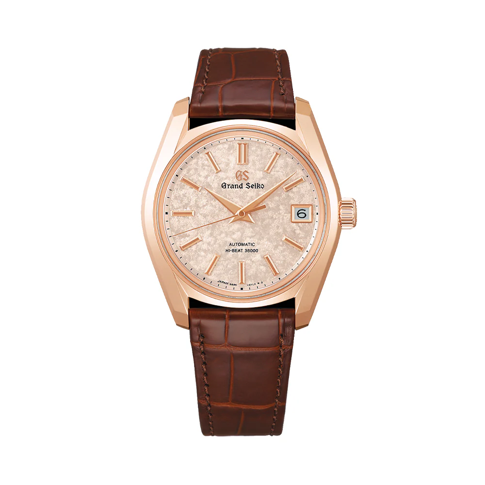 SBGH368 Heritage Hi-Beat 36000 18K Rose Gold 38mm - Rose Gold on Leather Strap