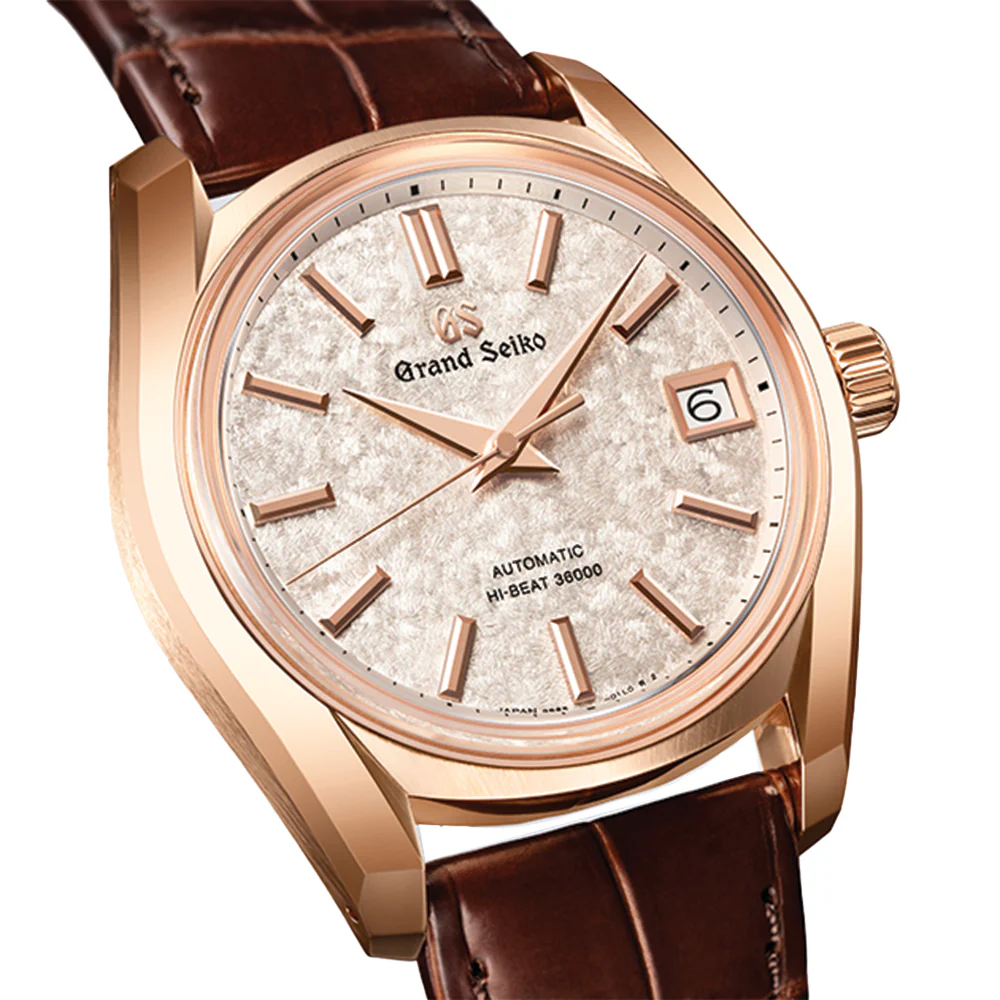 SBGH368 Heritage Hi-Beat 36000 18K Rose Gold 38mm - Rose Gold on Leather Strap - Image 2