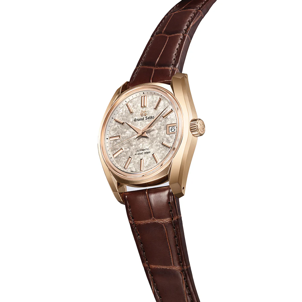 SBGH368 Heritage Hi-Beat 36000 18K Rose Gold 38mm - Rose Gold on Leather Strap - Image 3
