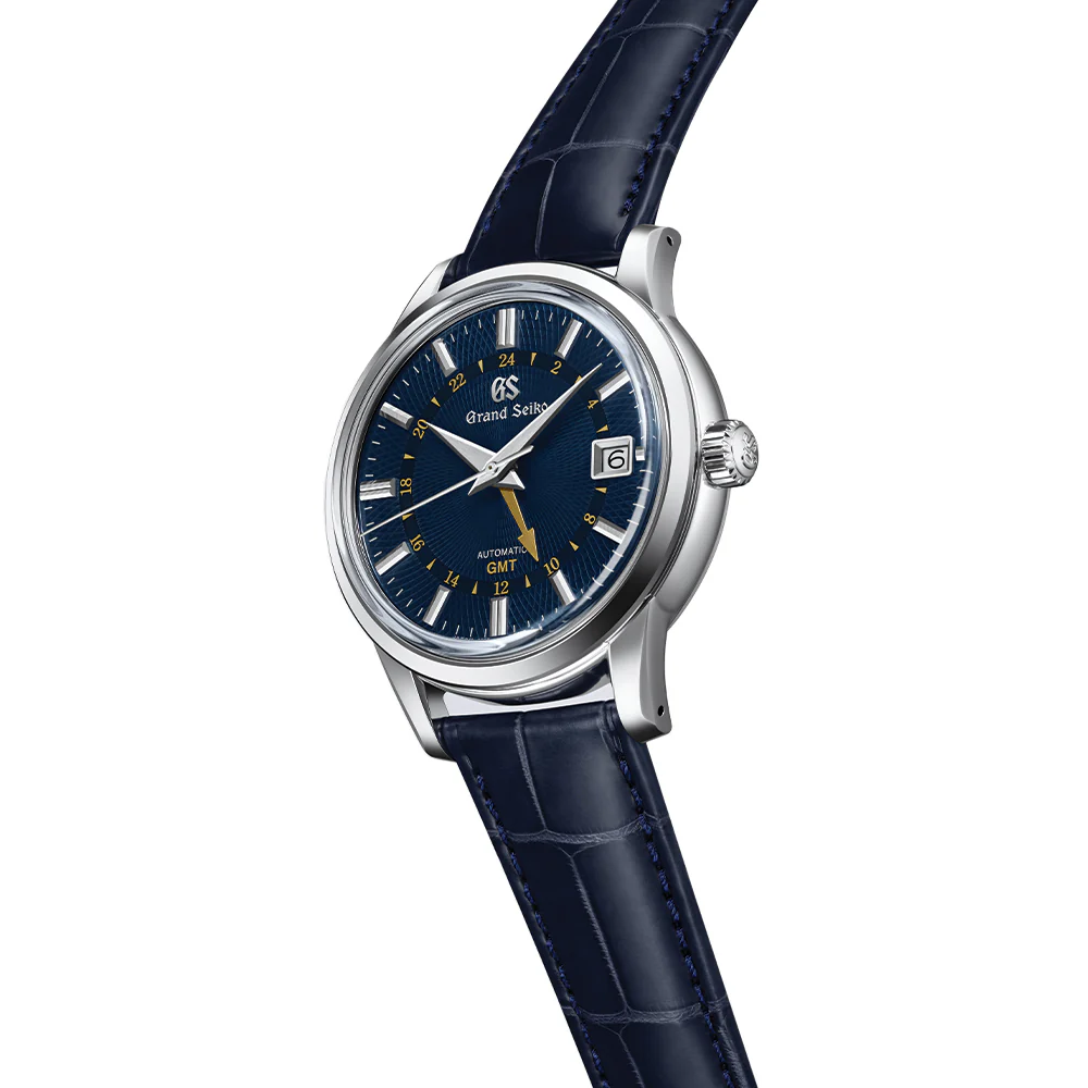 SBGM257 Elegance Automatic Mechanical GMT 39.5mm - Blue on Leather Strap - Image 4