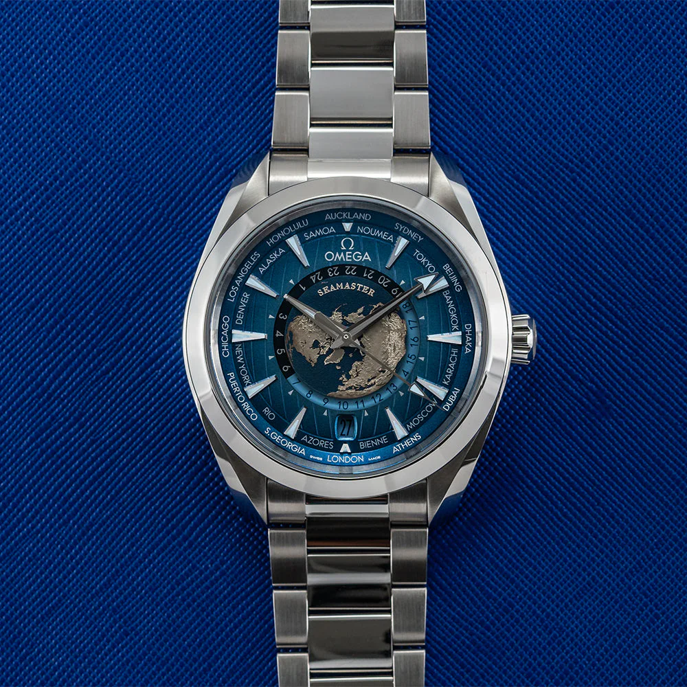 Seamaster Aqua Terra 150M GMT Worldtimer 43mm - Blue on Bracelet - Image 4