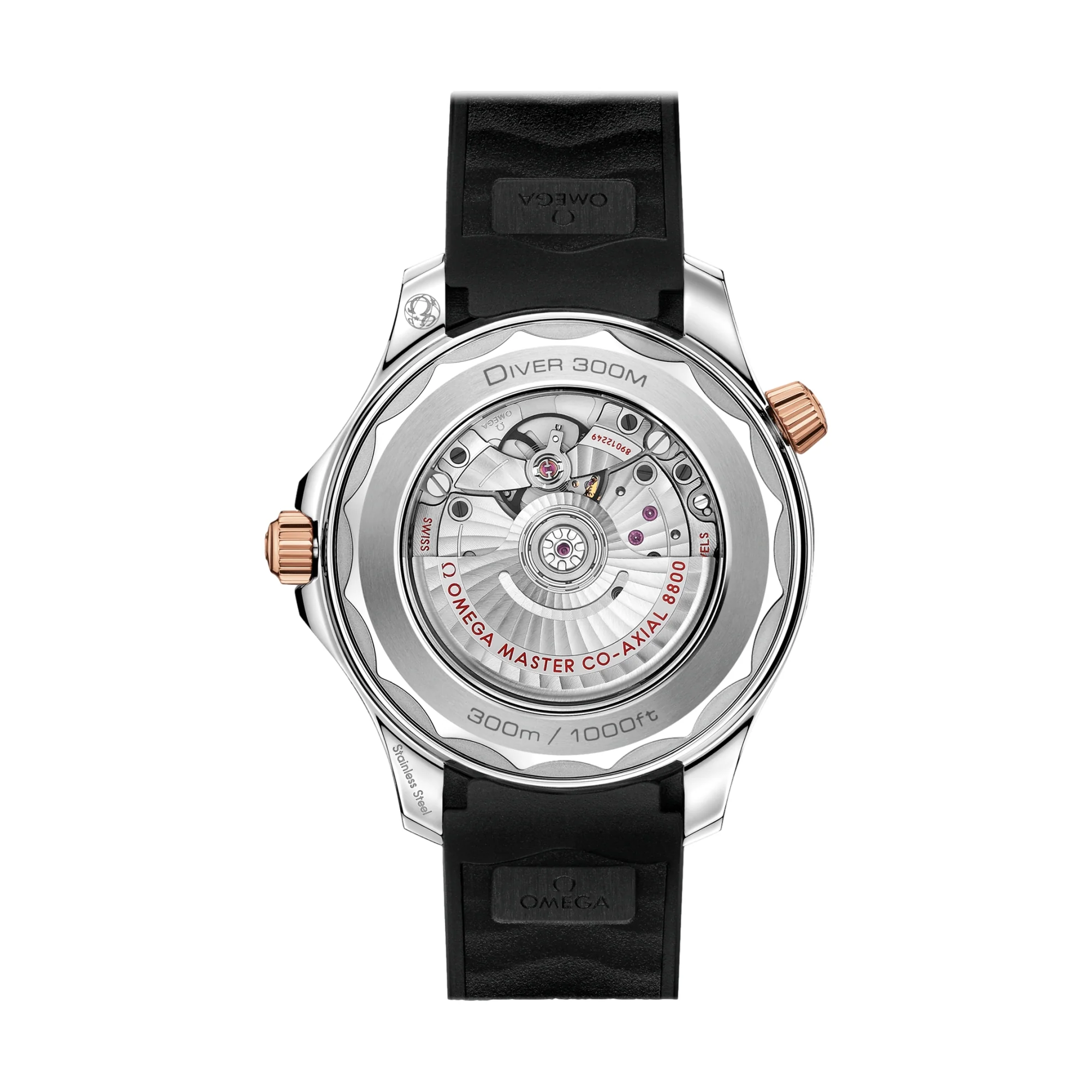 Seamaster Diver 300M Stainless Steel and Sedna Gold 42mm - Black on Rubber Strap - Image 2