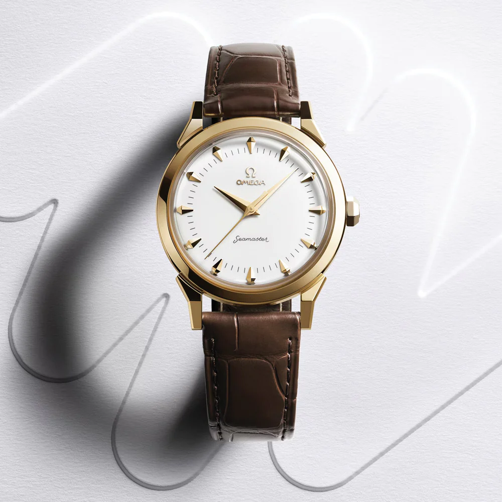 Seamaster Heritage Milano Cortina 2026 Moonshine‚Ñ¢ Gold 37mm - White on Leather Strap - Image 2