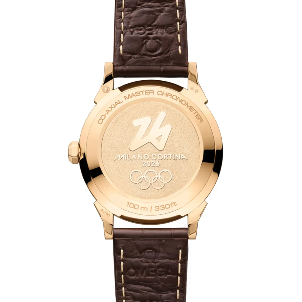 Seamaster Heritage Milano Cortina 2026 Moonshine‚Ñ¢ Gold 37mm - White on Leather Strap - Image 7