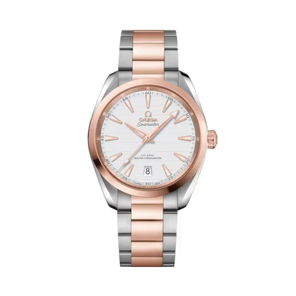 Seamaster Aqua Terra 150M Steel and Sedna™ Gold 38mm ‑ Silver on Bracelet