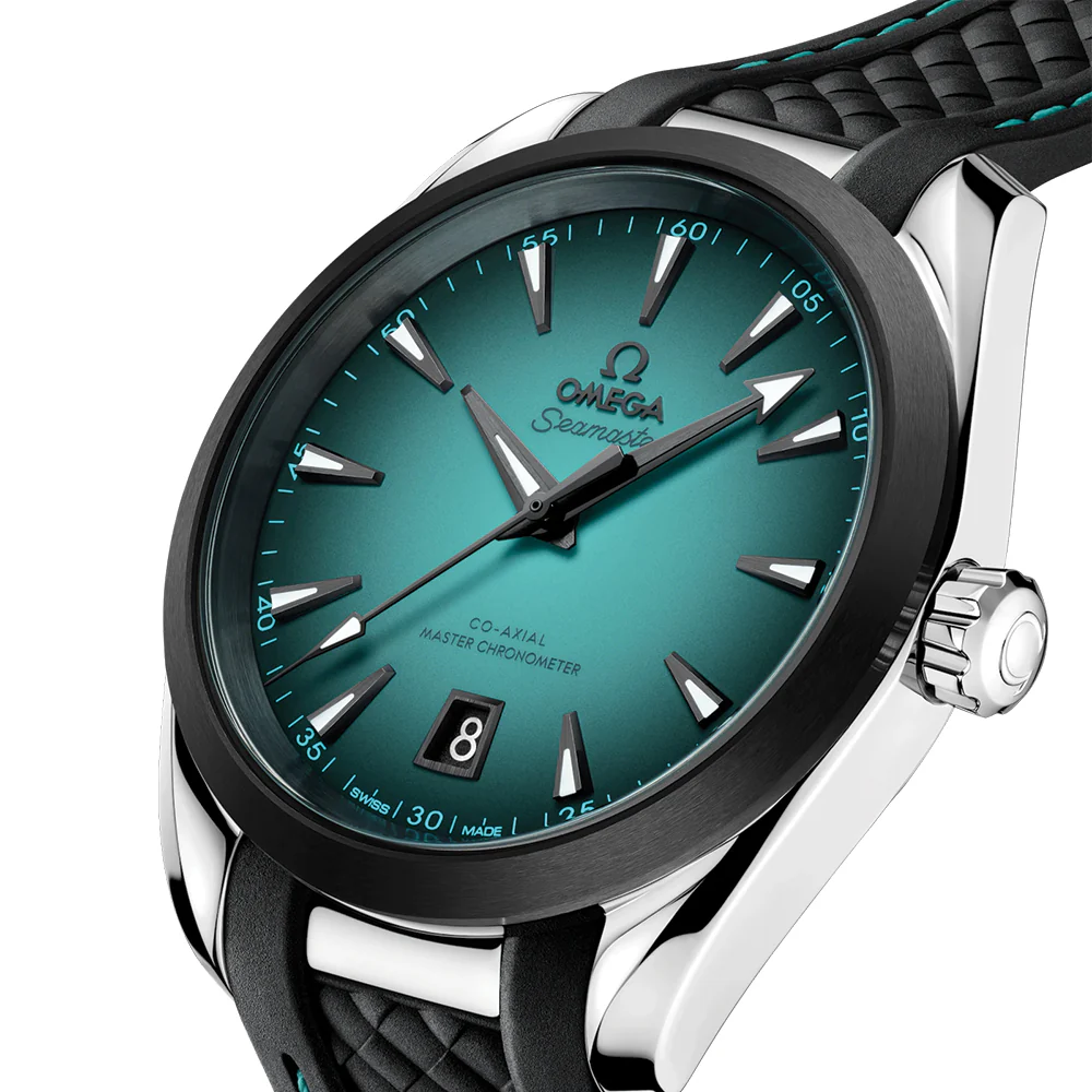 Seamaster Aqua Terra 150M 38mm - Turquoise on Rubber Strap - Image 2