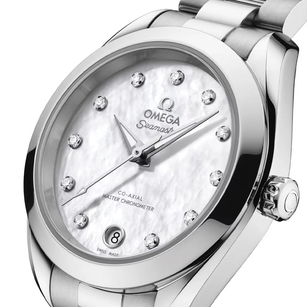Seamaster Aqua Terra 150M 30mm - White Mother-of-Pearl w/ Diamonds on Bracelet - Image 2