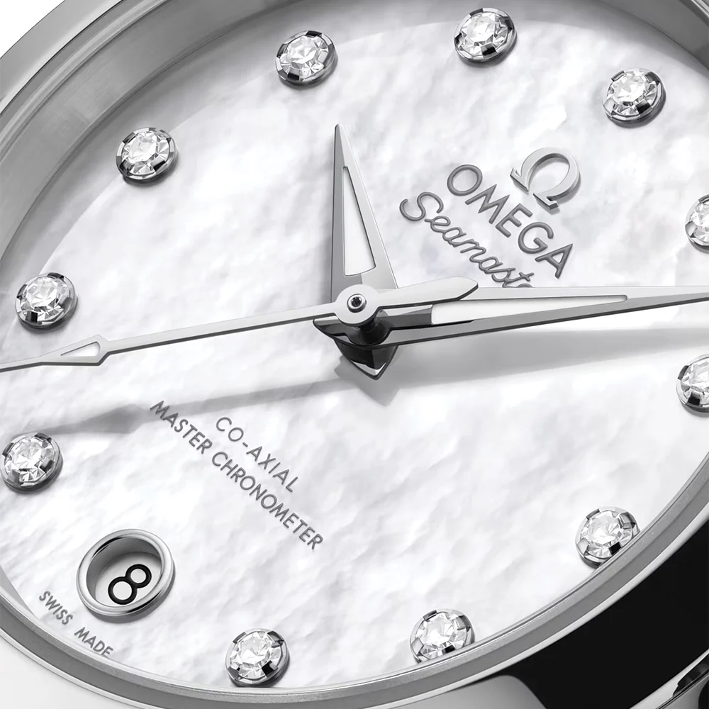 Seamaster Aqua Terra 150M 30mm - White Mother-of-Pearl w/ Diamonds on Bracelet - Image 3