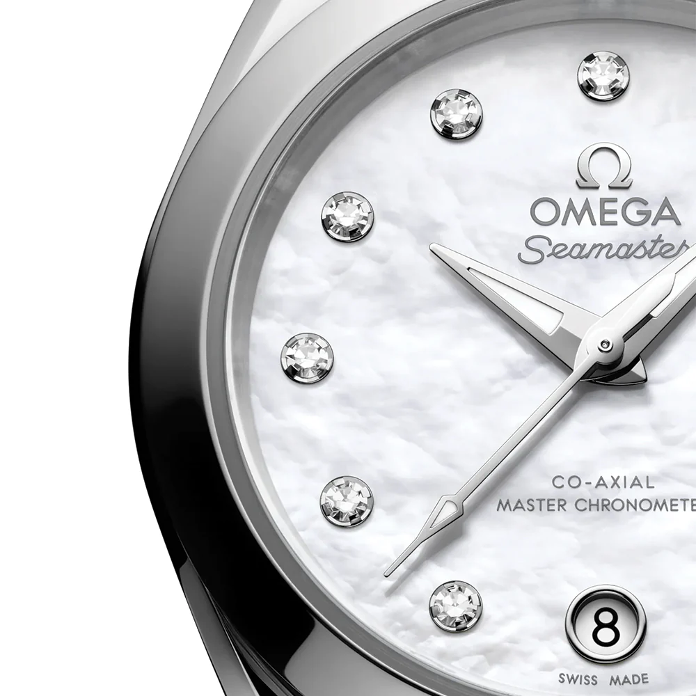 Seamaster Aqua Terra 150M 30mm - White Mother-of-Pearl w/ Diamonds on Bracelet - Image 4