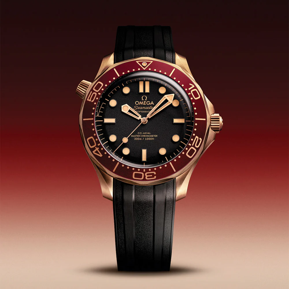 Seamaster Diver 300M Bronze Gold 42mm - Black on Rubber Strap - Image 2