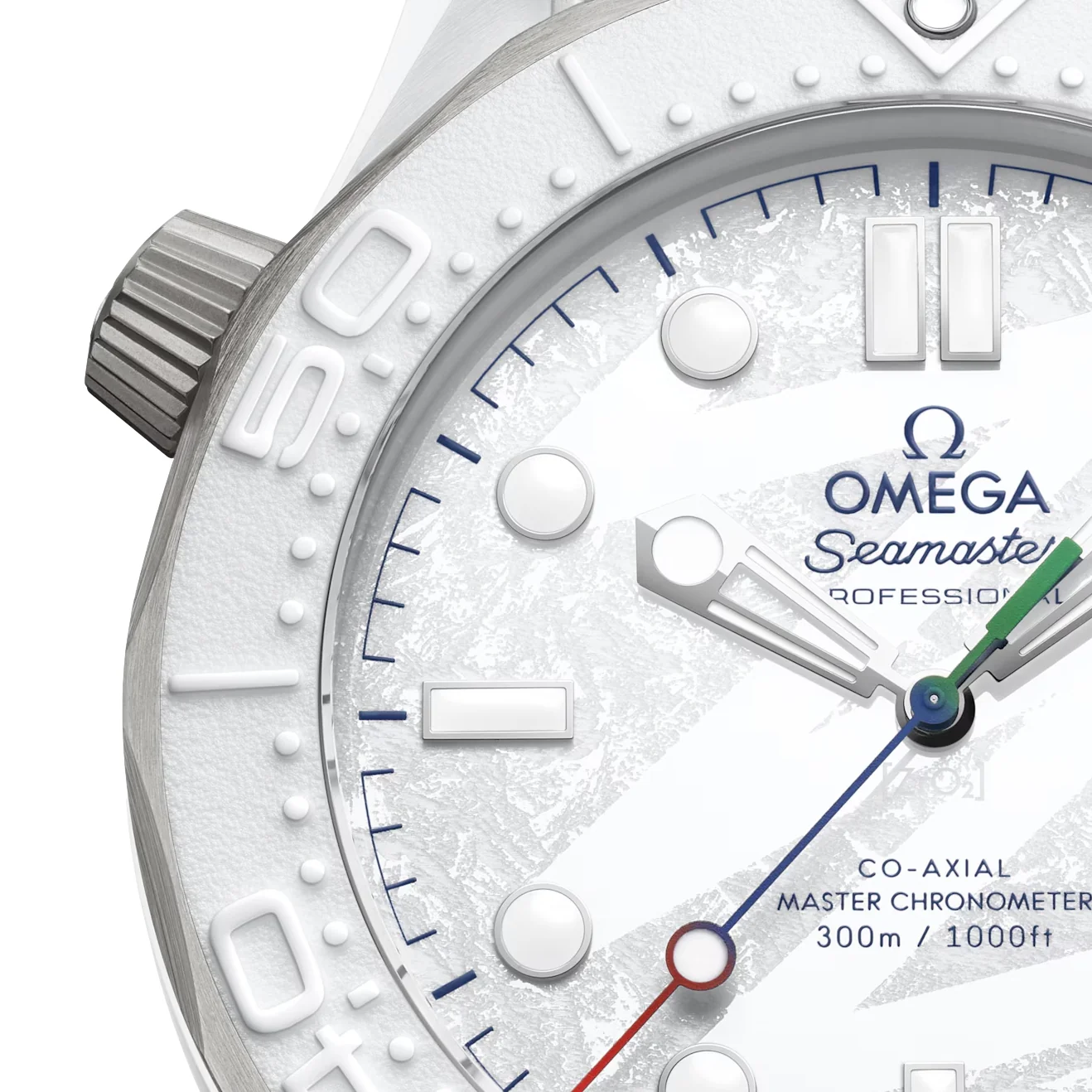 Seamaster Diver 300M Paralympic Milano Cortina 2026 43.5mm - White on Rubber Strap - Image 5