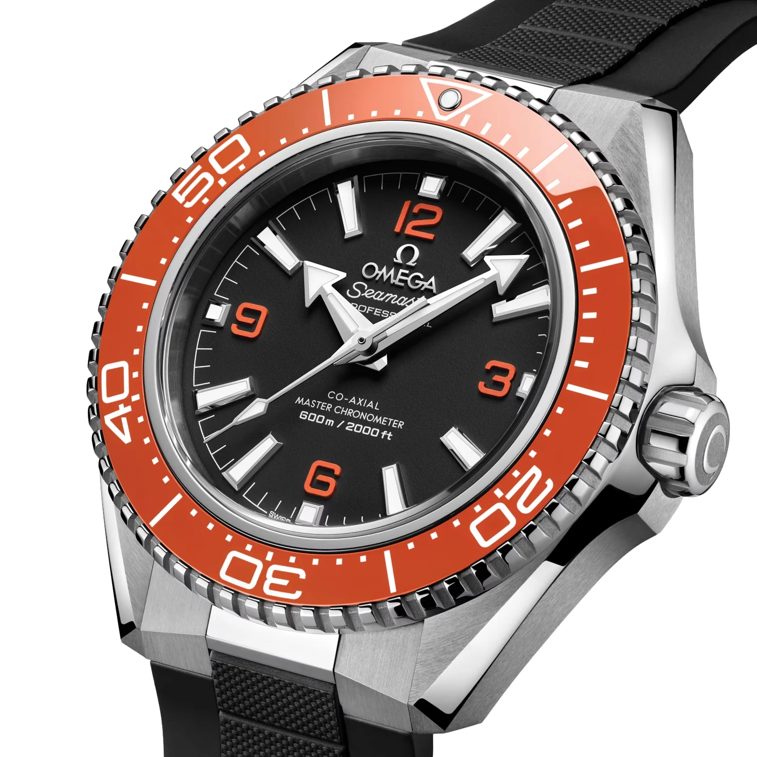 Seamaster Planet Ocean 600M 42mm - Black and Orange on Black Rubber Strap - Image 4