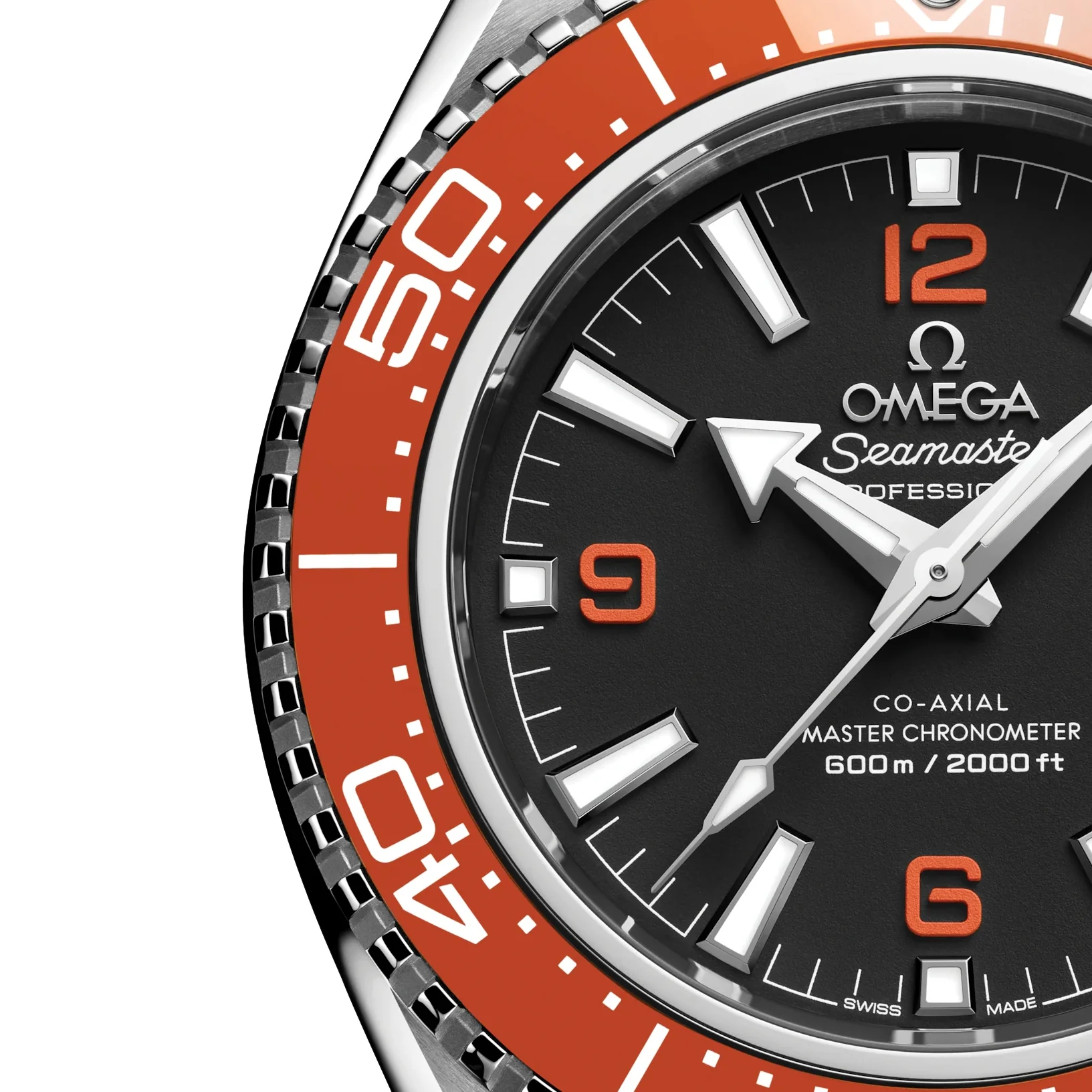 Seamaster Planet Ocean 600M 42mm - Black and Orange on Black Rubber Strap - Image 5