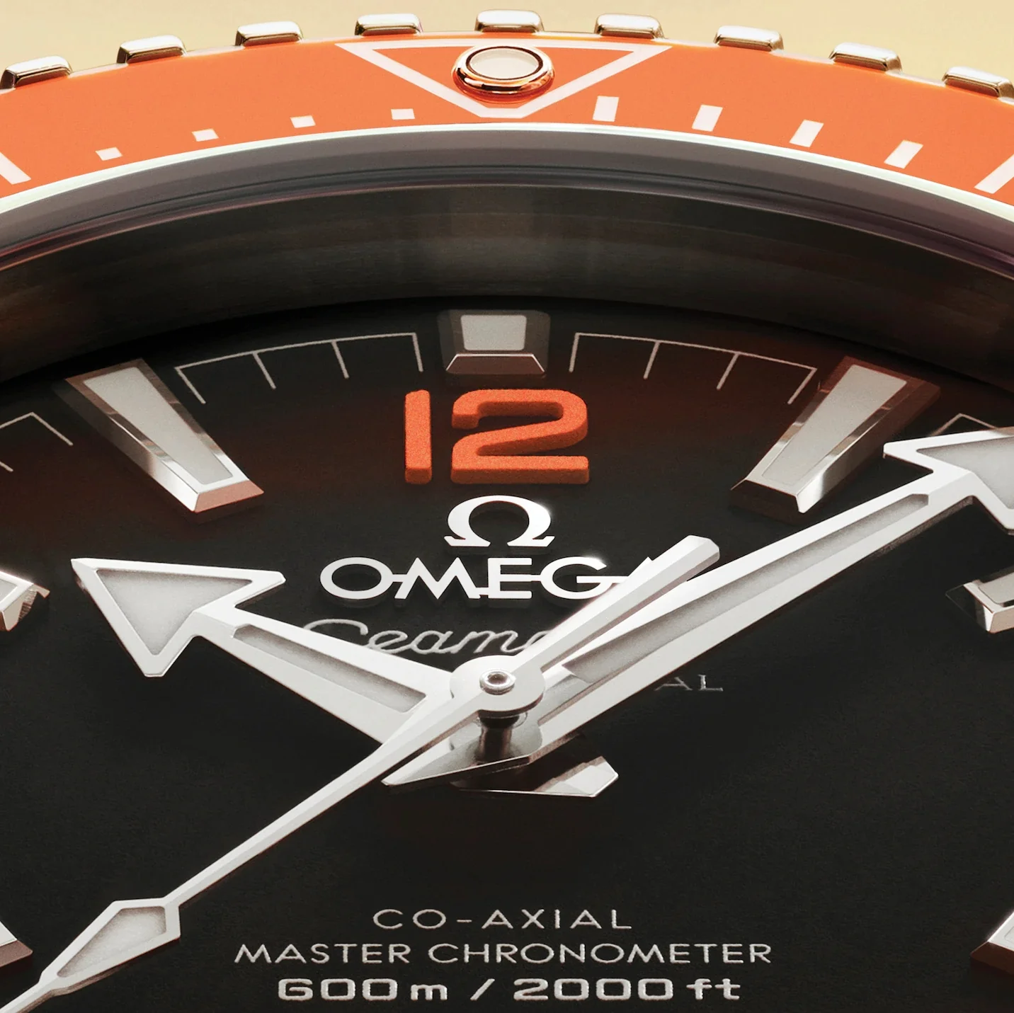 Seamaster Planet Ocean 600M 42mm - Black and Orange on Black Rubber Strap - Image 6