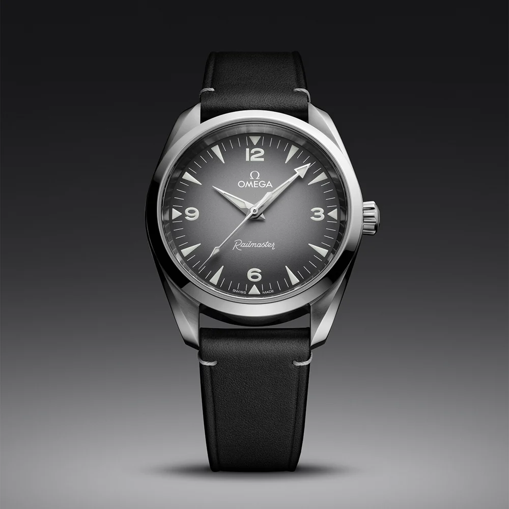 Seamaster Railmaster 38mm - Grey on Leather Strap - Image 2