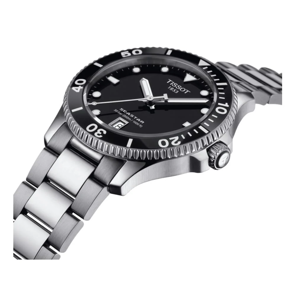 Seastar 1000 Quartz 40mm - Black on Bracelet - Image 2