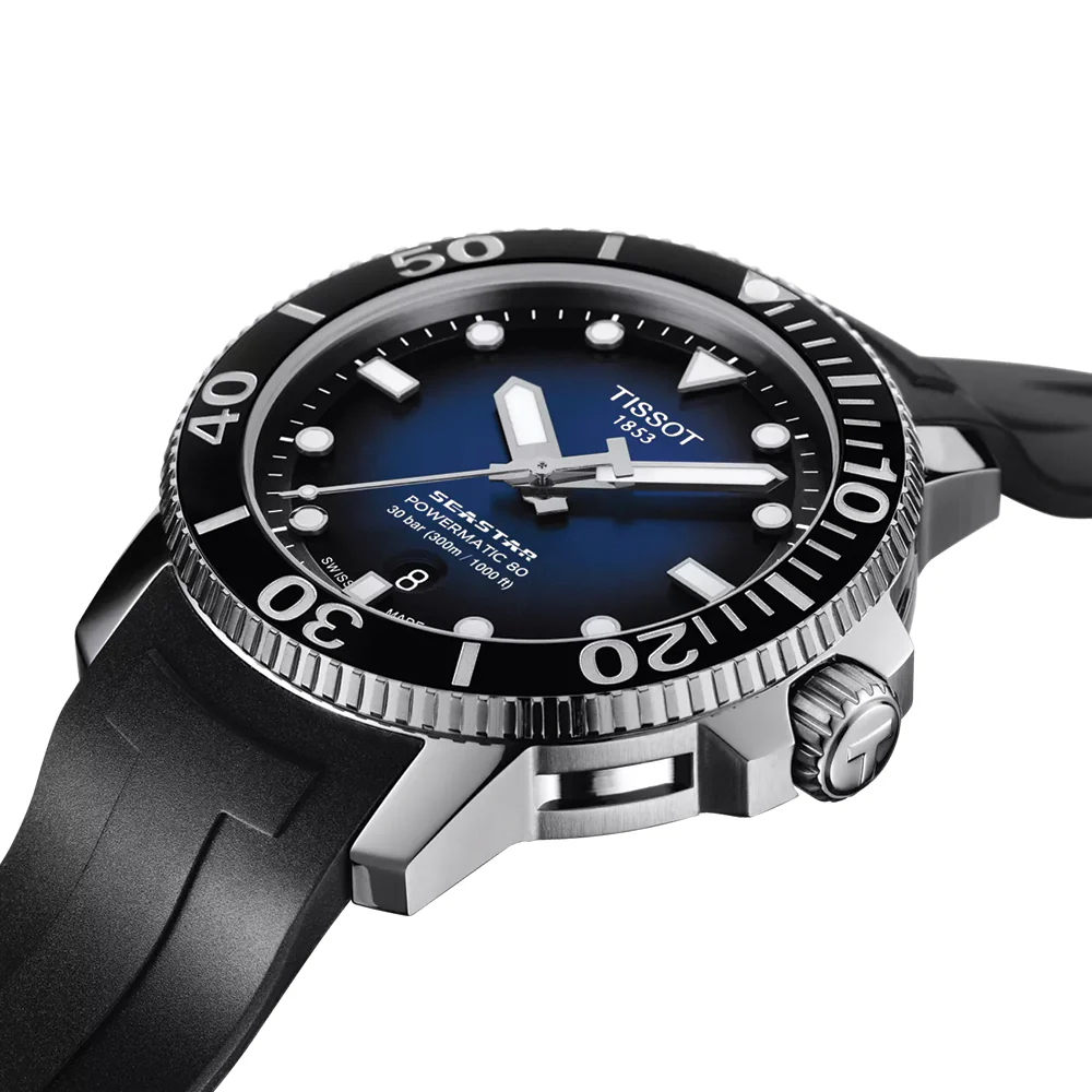 Seastar 1000 Powermatic 80 43mm - Blue on Rubber Strap - Image 4