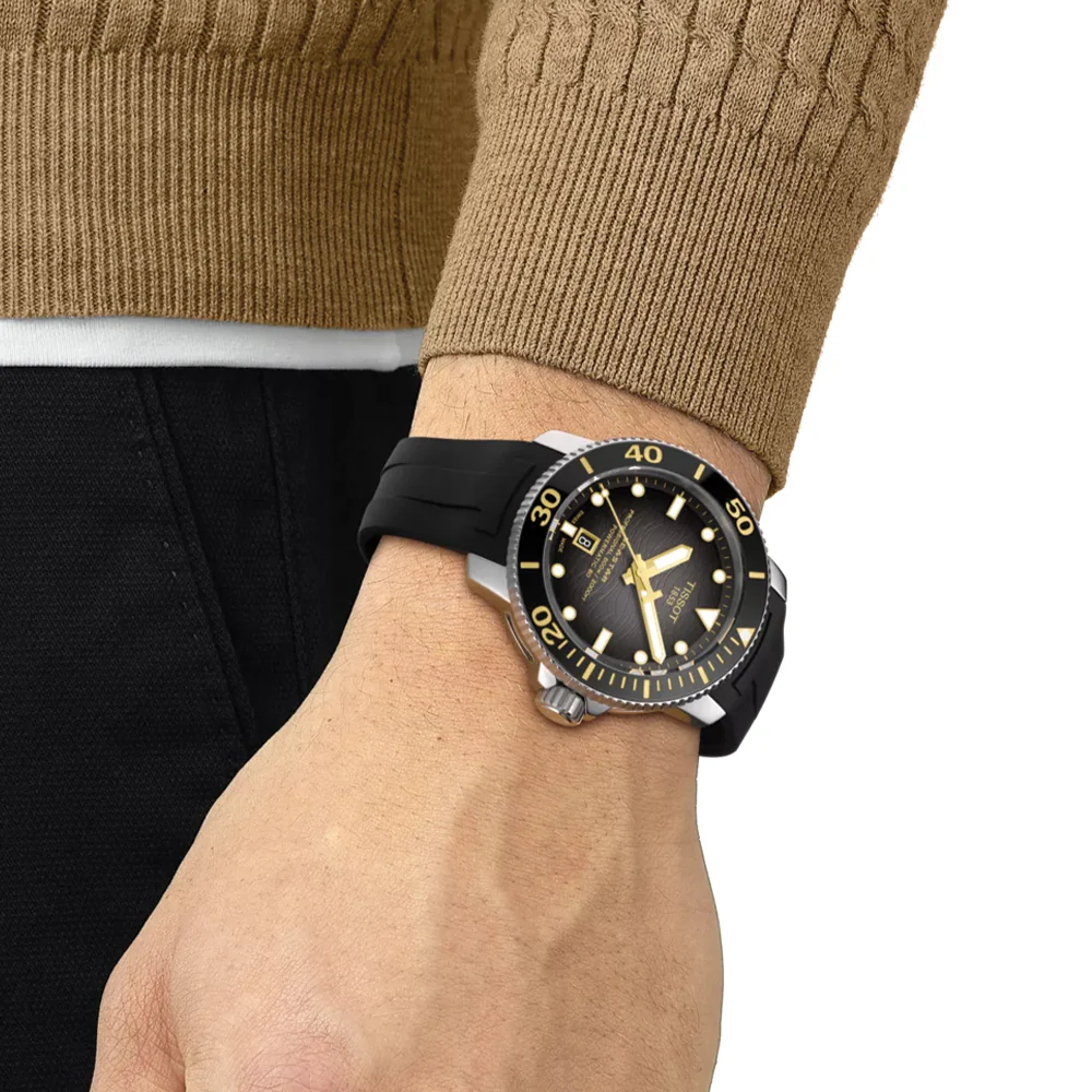 Seastar 2000 Professional Powermatic 80 46mm - Black on Rubber Strap - Image 3