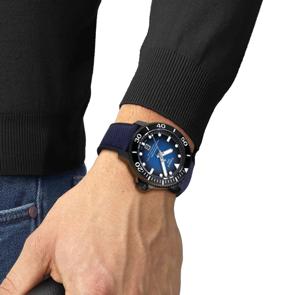 Seastar 2000 Professional Powermatic 80 46mm - Blue on Synthetic Strap - Image 2