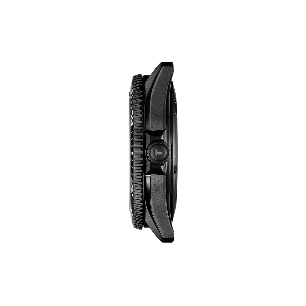 Seastar 1000 Powermatic 80 Black PVD 40mm - Blue on Rubber Strap - Image 6
