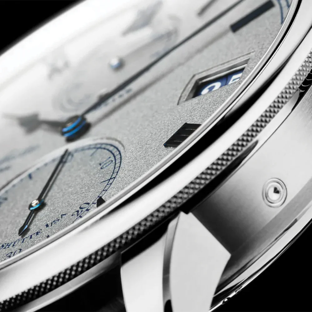 Senator Chronometer Manual Winding White Gold 42mm - Silver on Leather Strap - Image 4