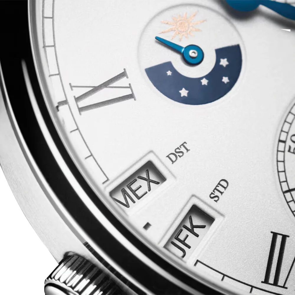 Senator Cosmopolite Automatic White Gold 44mm - Silver on Leather Strap - Image 3